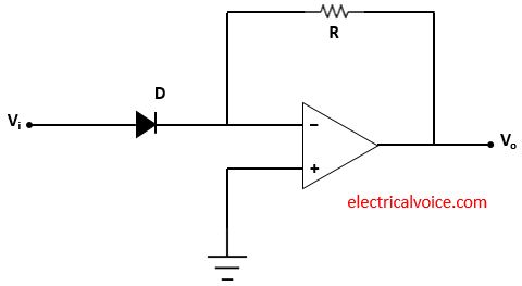 Antilog amplifier circuit using diode and op-amp