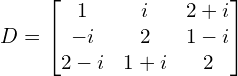 definition of hermitian matrix with example