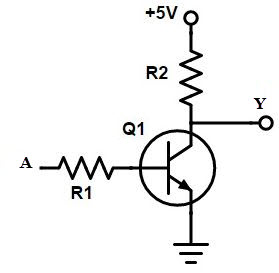 Electronic circuit of not gate