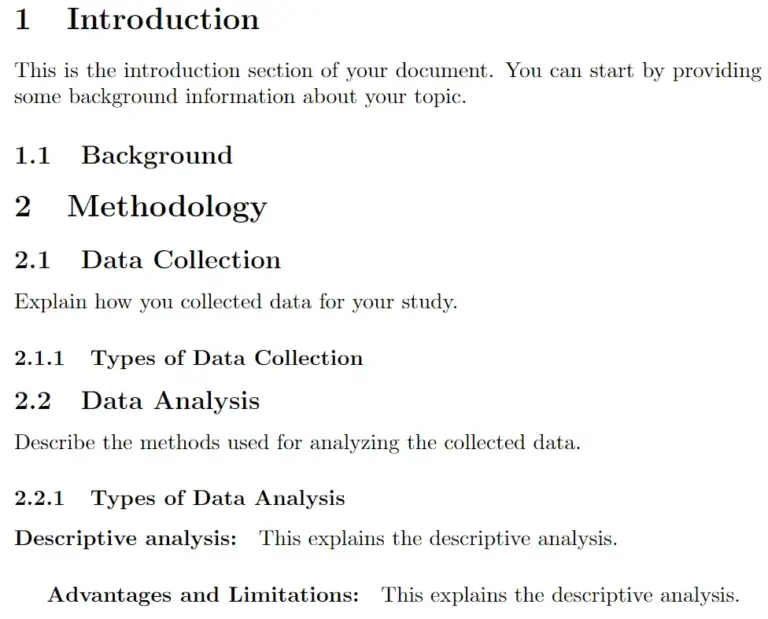 Document sectioning in latex electricalvoice